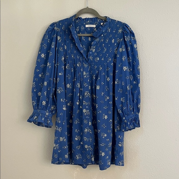 Doen Blue Floral Blouse - Picture 2 of 7